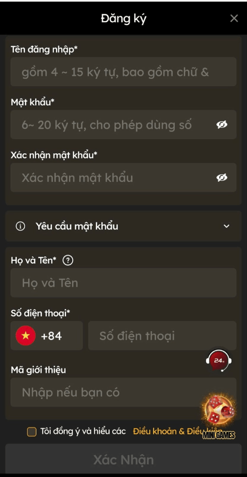 điều thông tin đăng ký BJ88